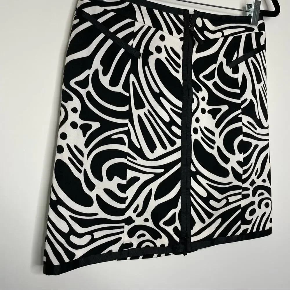 Etcetera Black Patterned Pencil Skirt with Zipper Detail 2